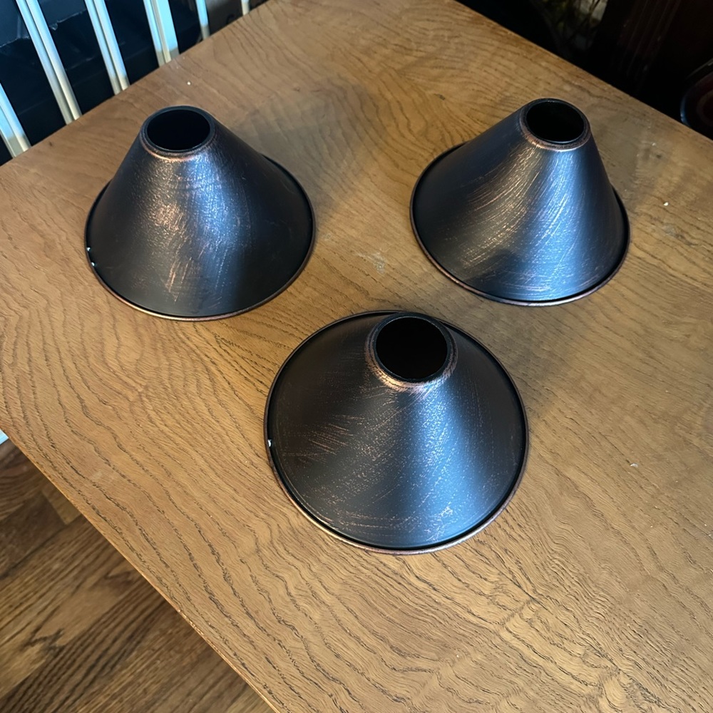 3 oiled bronze light fixtures